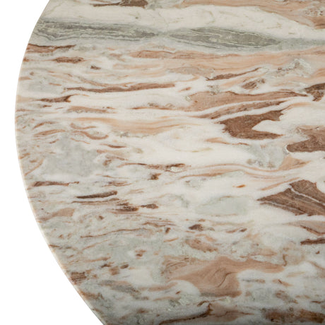 Malibu Antique Gold Sawar Marble Top Round Table from Home Trends & Design - Luna Furniture