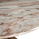 Malibu Antique Gold Sawar Marble Top Round Table from Home Trends & Design - Luna Furniture