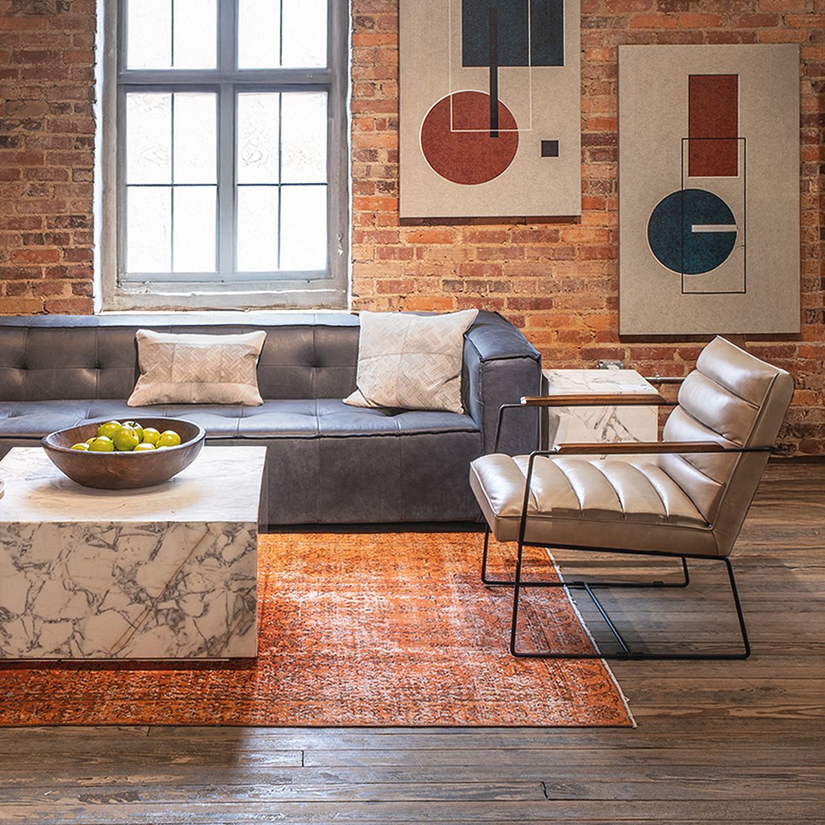 Nile 32" Drum Coffee Table in Alabaster Marble from Home Trends & Design - Luna Furniture