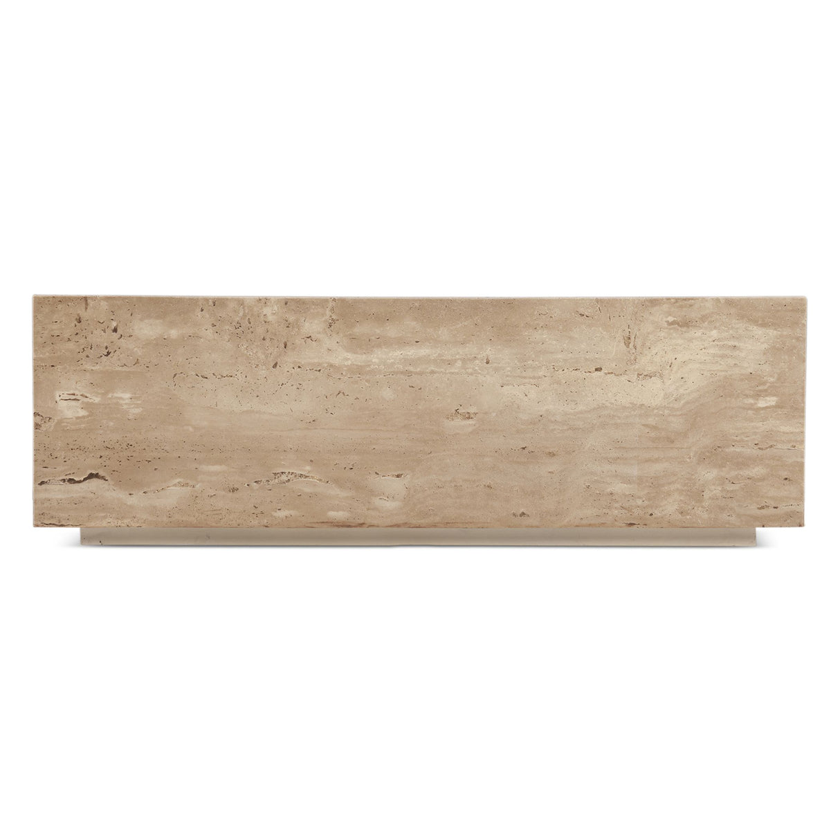 Nile 50" Drum Coffee Table in Travertine Stone from Home Trends & Design - Luna Furniture