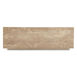 Nile 50" Drum Coffee Table in Travertine Stone from Home Trends & Design - Luna Furniture