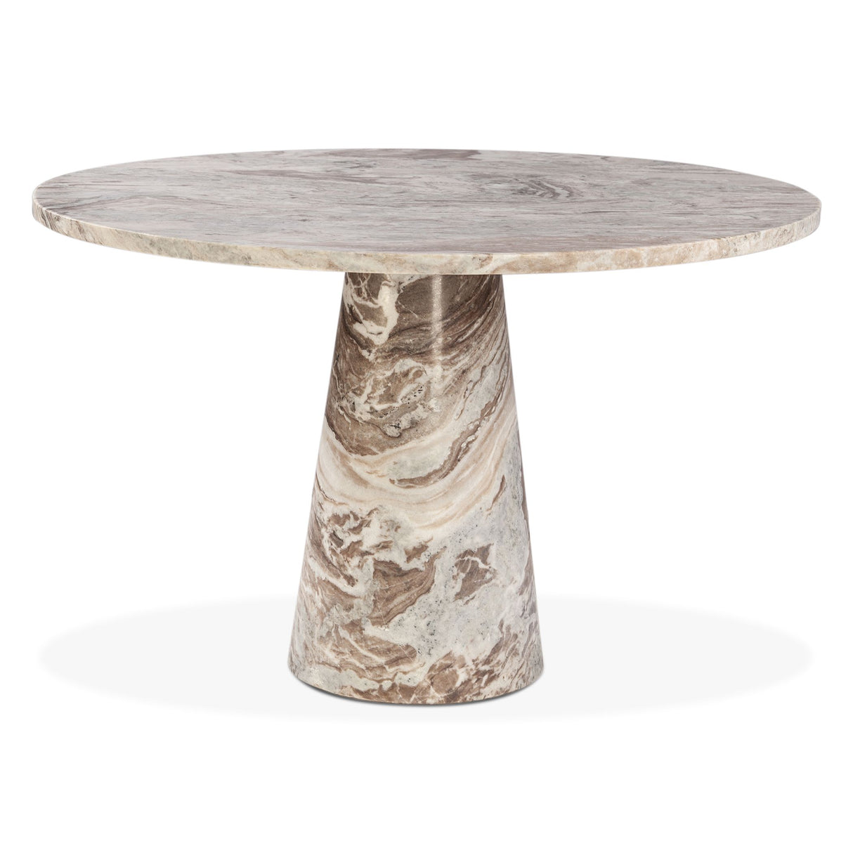 Nile 48" Round Dining Table in Brown Toronto Marble from Home Trends & Design - Luna Furniture