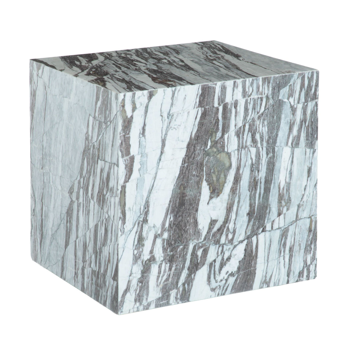 Nile 18" Drum Side Table in Calacatta Viola Marble from Home Trends & Design - Luna Furniture