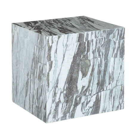 Nile 18" Drum Side Table in Calacatta Viola Marble from Home Trends & Design - Luna Furniture