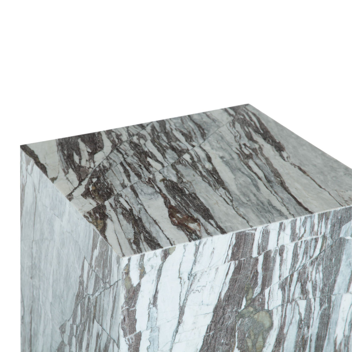 Nile 18" Drum Side Table in Calacatta Viola Marble from Home Trends & Design - Luna Furniture