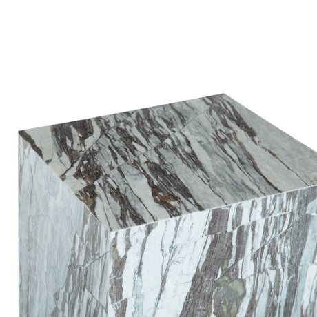 Nile 18" Drum Side Table in Calacatta Viola Marble from Home Trends & Design - Luna Furniture