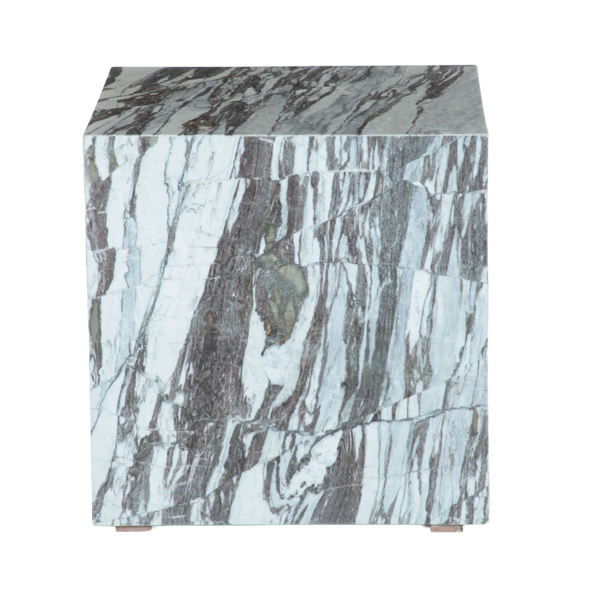 Nile 18" Drum Side Table in Calacatta Viola Marble from Home Trends & Design - Luna Furniture