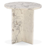 Nile 20" Side Table in Alabaster Marble from Home Trends & Design - Luna Furniture