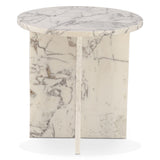 Nile 20" Side Table in Alabaster Marble from Home Trends & Design - Luna Furniture