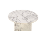 Nile 20" Side Table in Alabaster Marble from Home Trends & Design - Luna Furniture