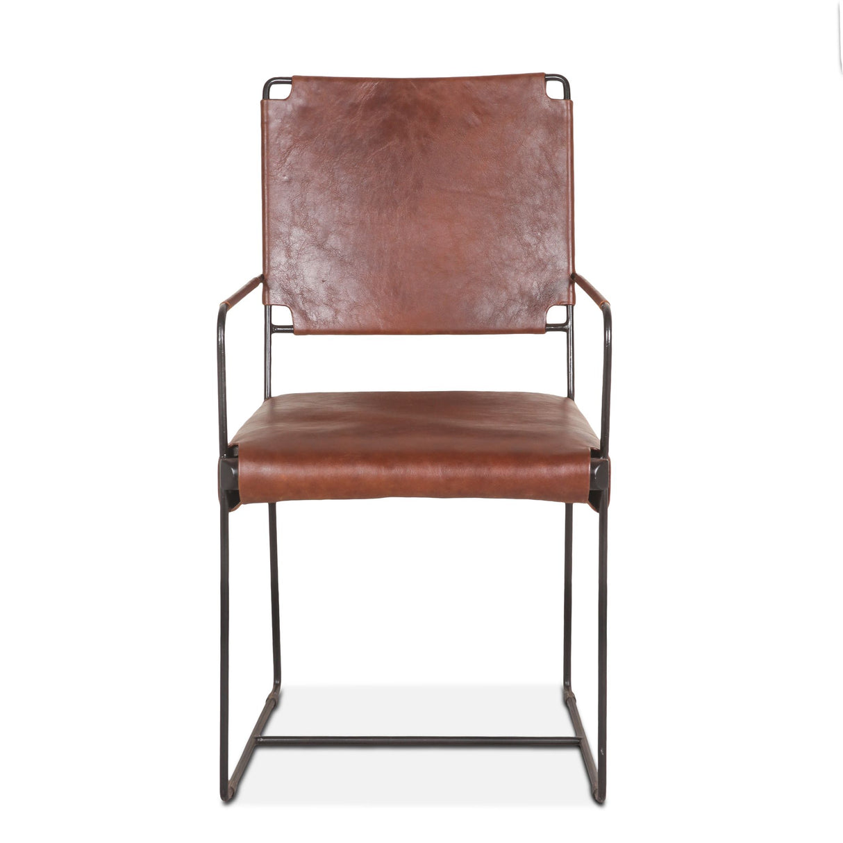New York 20" Dining Armchair in Tobacco Leather from Home Trends & Design - Luna Furniture