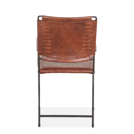 New York 20" Dining Armchair in Tobacco Leather from Home Trends & Design - Luna Furniture