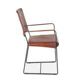 New York 20" Dining Armchair in Tobacco Leather from Home Trends & Design - Luna Furniture