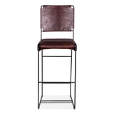 New York 17" Bar Chair in Chocolate Leather from Home Trends & Design - Luna Furniture