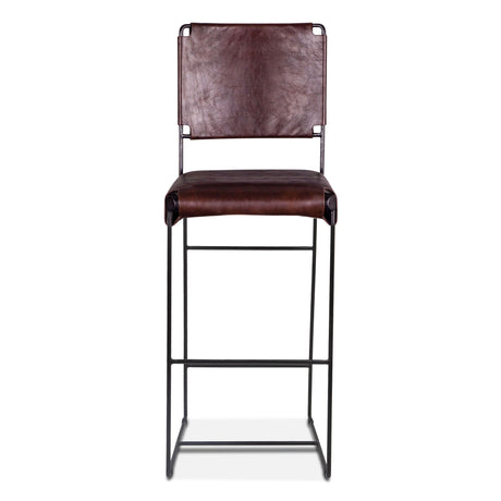 New York 17" Bar Chair in Chocolate Leather from Home Trends & Design - Luna Furniture