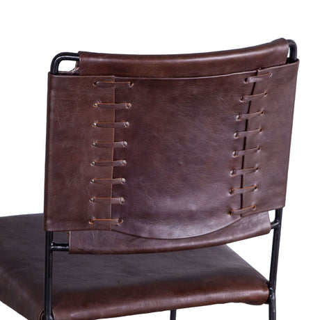 New York 17" Bar Chair in Chocolate Leather from Home Trends & Design - Luna Furniture