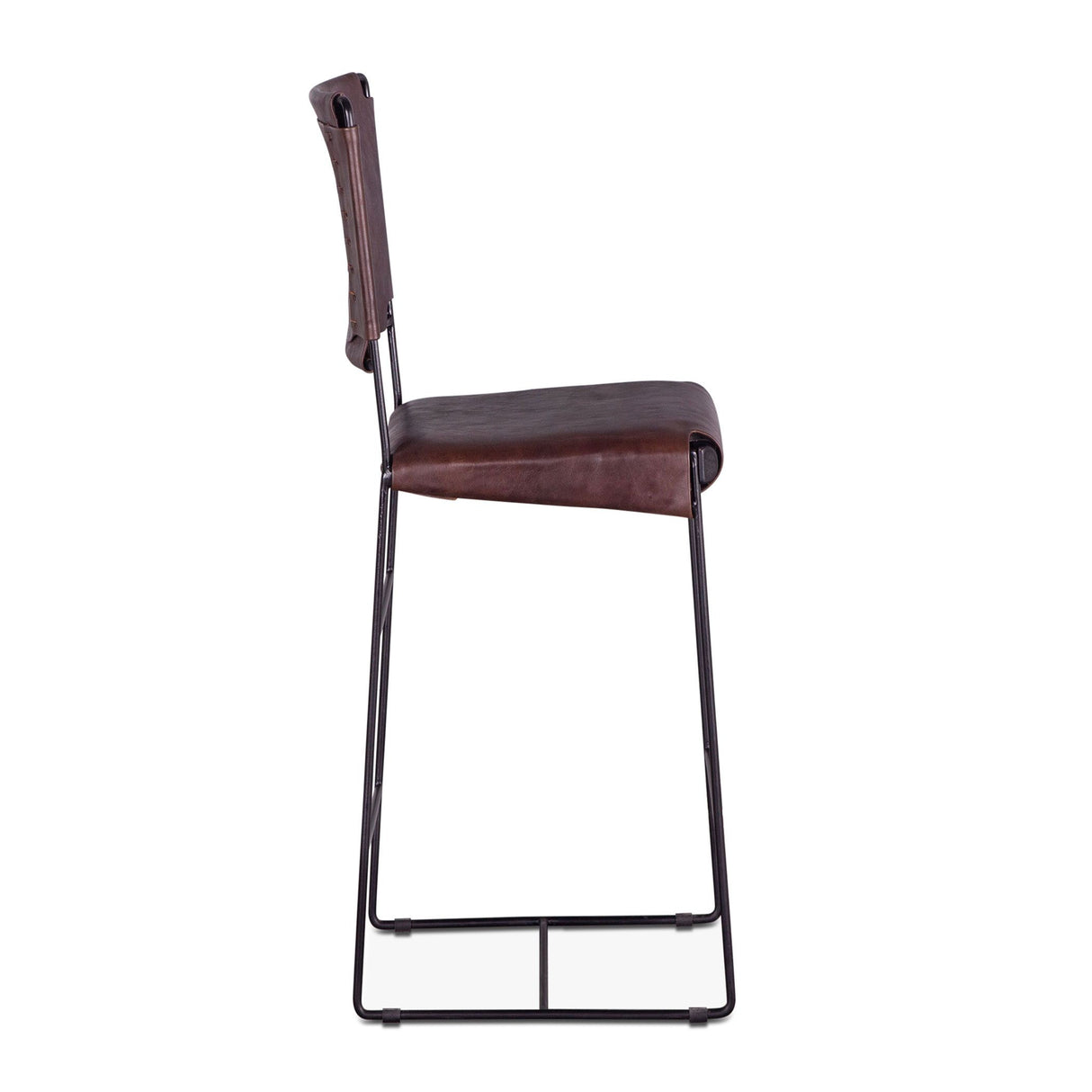 New York 17" Bar Chair in Chocolate Leather from Home Trends & Design - Luna Furniture
