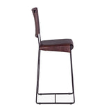 New York 17" Bar Chair in Chocolate Leather from Home Trends & Design - Luna Furniture
