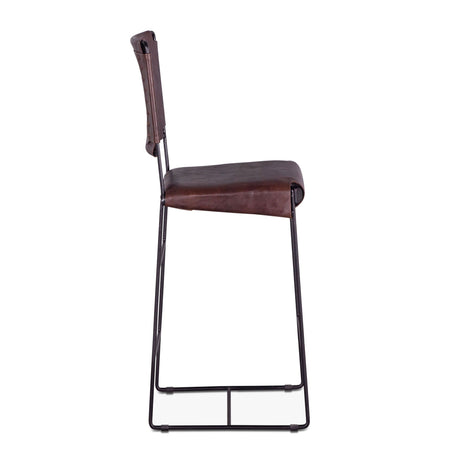 New York 17" Bar Chair in Chocolate Leather from Home Trends & Design - Luna Furniture