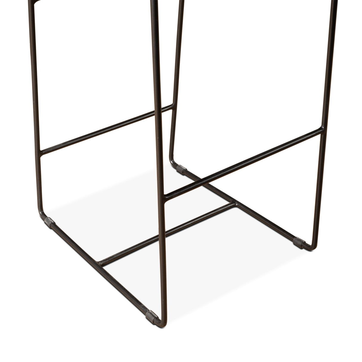 New York 18" Bar Chair in Brown Buffalo Leather and Iron from Home Trends & Design - Luna Furniture