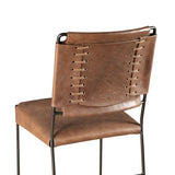 New York 18" Bar Chair in Brown Buffalo Leather and Iron from Home Trends & Design - Luna Furniture