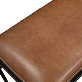 New York 62" Bench in Cognac Leather and Iron from Home Trends & Design - Luna Furniture