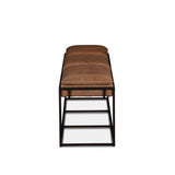 New York 62" Bench in Cognac Leather and Iron from Home Trends & Design - Luna Furniture