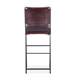 New York 17" Counter Chair in Chocolate Top Grain Leather and Iron from Home Trends & Design - Luna Furniture