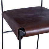 New York 17" Counter Chair in Chocolate Top Grain Leather and Iron from Home Trends & Design - Luna Furniture