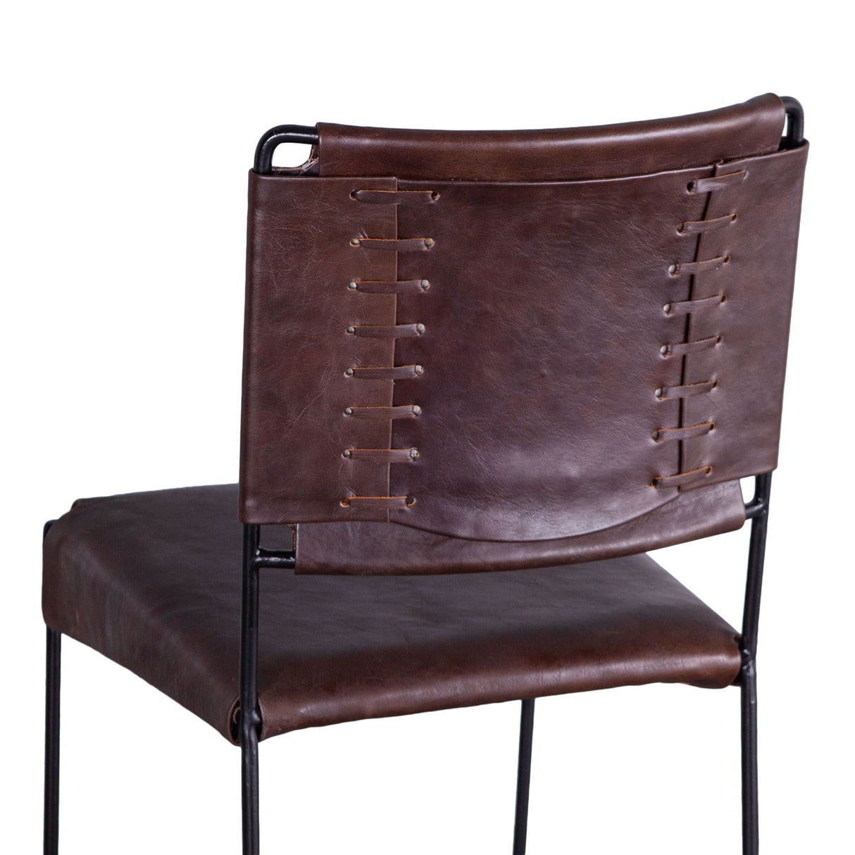 New York 17" Counter Chair in Chocolate Top Grain Leather and Iron from Home Trends & Design - Luna Furniture
