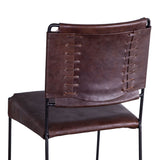 New York 17" Counter Chair in Chocolate Top Grain Leather and Iron from Home Trends & Design - Luna Furniture