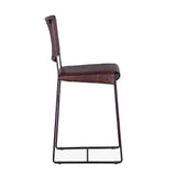 New York 17" Counter Chair in Chocolate Top Grain Leather and Iron from Home Trends & Design - Luna Furniture