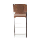 New York 18" Counter Chair in Brown Buffalo Leather and Iron from Home Trends & Design - Luna Furniture