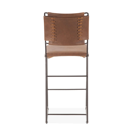New York 18" Counter Chair in Brown Buffalo Leather and Iron from Home Trends & Design - Luna Furniture