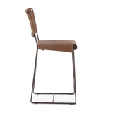 New York 18" Counter Chair in Brown Buffalo Leather and Iron from Home Trends & Design - Luna Furniture