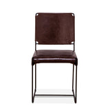 New York 18" Dining Chair in Chocolate Leather and Iron, Set of 2 from Home Trends & Design - Luna Furniture