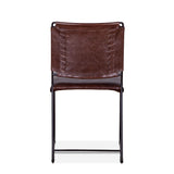 New York 18" Dining Chair in Chocolate Leather and Iron, Set of 2 from Home Trends & Design - Luna Furniture