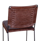 New York 18" Dining Chair in Chocolate Leather and Iron, Set of 2 from Home Trends & Design - Luna Furniture