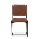 New York 18" Dining Chair in Tobacco Leather and Iron, Set of 2 from Home Trends & Design - Luna Furniture