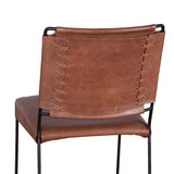 New York 18" Dining Chair in Tobacco Leather and Iron, Set of 2 from Home Trends & Design - Luna Furniture