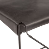 New York 18" Dining Chair in Black Buffalo Leather and Iron, Set of 2 from Home Trends & Design - Luna Furniture