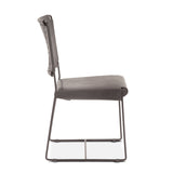 New York 18" Dining Chair in Black Buffalo Leather and Iron, Set of 2 from Home Trends & Design - Luna Furniture