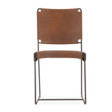 New York 18" Dining Chair in Brown Buffalo Leather and Iron from Home Trends & Design - Luna Furniture