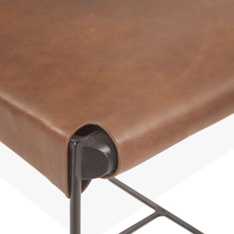 New York 18" Dining Chair in Brown Buffalo Leather and Iron from Home Trends & Design - Luna Furniture