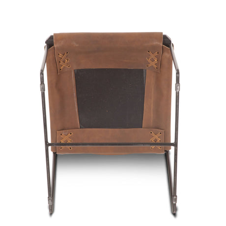 New York 18" Dining Chair in Brown Buffalo Leather and Iron from Home Trends & Design - Luna Furniture