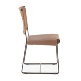 New York 18" Dining Chair in Brown Buffalo Leather and Iron from Home Trends & Design - Luna Furniture