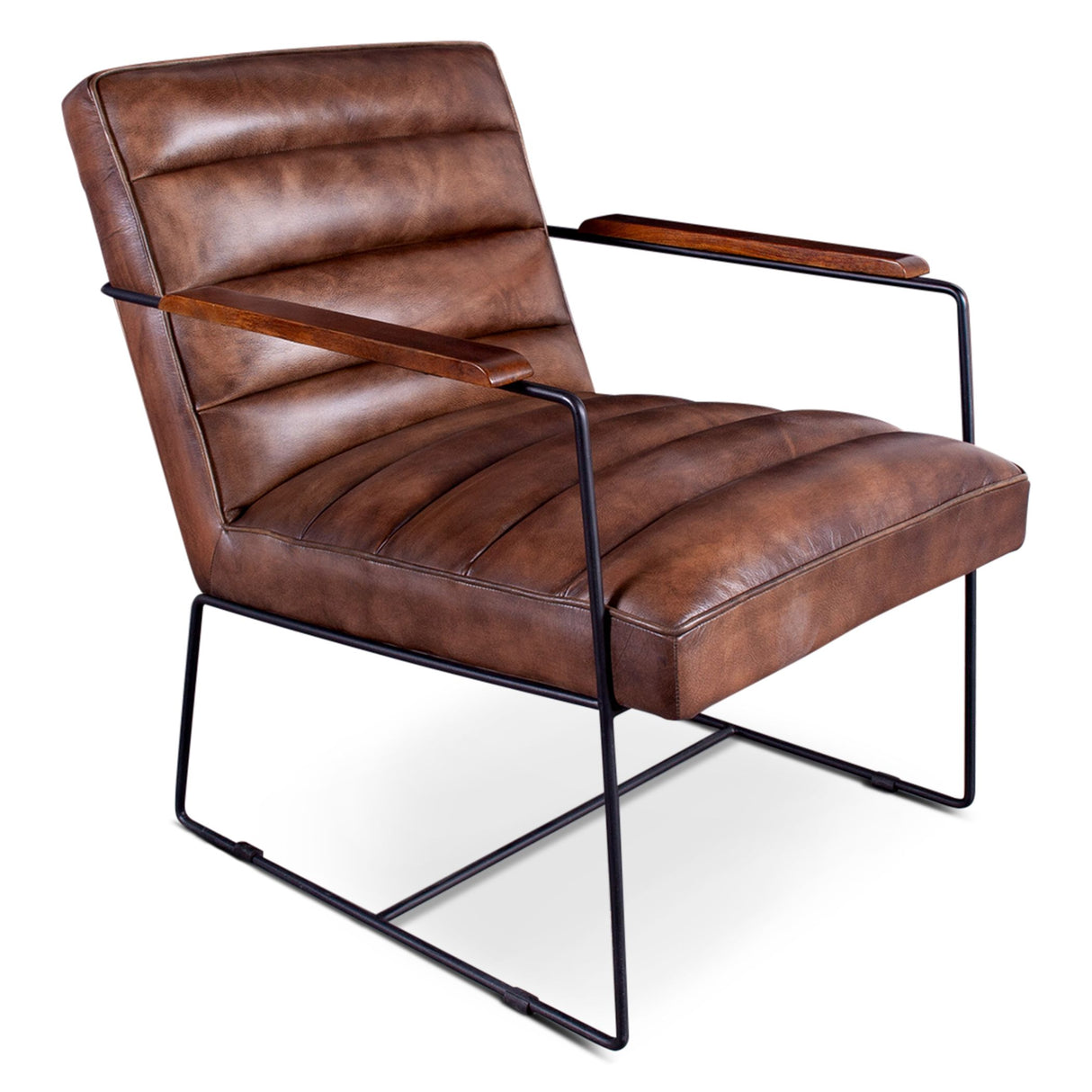 New York Tony Accent Chair in Antique Whiskey Leather from Home Trends & Design - Luna Furniture
