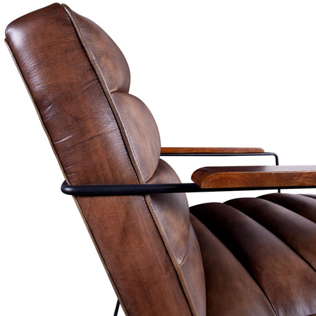 New York Tony Accent Chair in Antique Whiskey Leather from Home Trends & Design - Luna Furniture