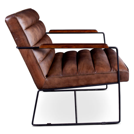 New York Tony Accent Chair in Antique Whiskey Leather from Home Trends & Design - Luna Furniture