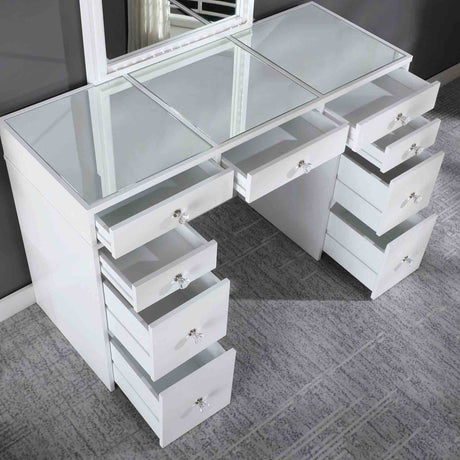 Louise White Vanity with Stool from Furniture of America - Luna Furniture